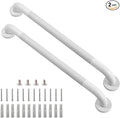 Shower Grab Bar, 2 Pack 24 Inch White Bathroom Grab Bar, 1.25" Diameter 304 Stainless Steel Anti-Slip Grab Bars for Bathtubs and Showers, Handicap Shower Grab Bar for Seniors Elderly