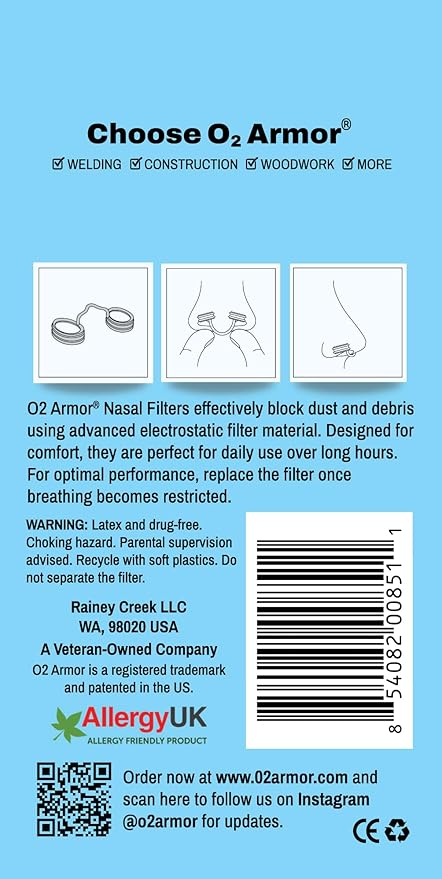 O2 Armor Nose Filters for Welders & Allergies - Image 6