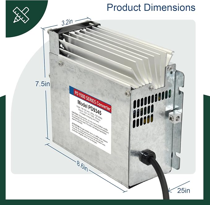 PD9345 RV Power Converter replacement-9300 Series Converter, 45Amp 120V to 12V - Image 2