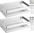Lallisa 2 Pieces Stainless Steel Shelf Bathroom Shower Floating Shelves Wall Mounted Shower Caddy Basket Shelf Storage Organizer Shelves for Bathroom, Kitchen, Living Room (7.87 Inches/ 20 cm,Silver)