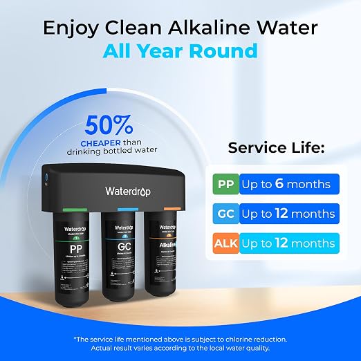 Waterdrop TSB-ALK 8 Layer Slightly Alkaline Under Sink Water Filter System - Image 8