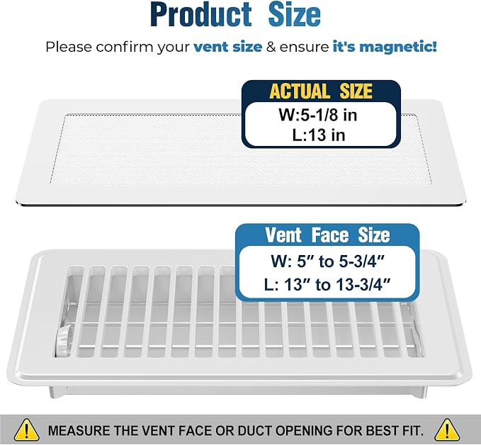 Magnetic Vent Covers with Vent Screen 5.1x13 Inch, Ceiling Air Vents to Block - Image 2