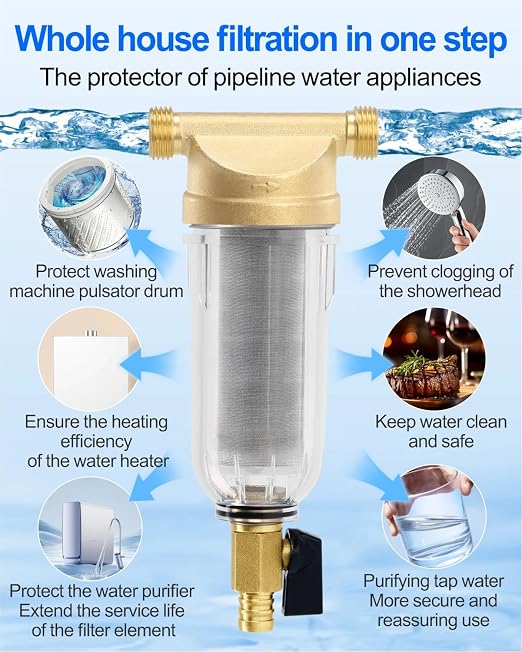 Spin Down Sediment Filters, 40-50 Micron Reusable Water Prefilter System - Image 4