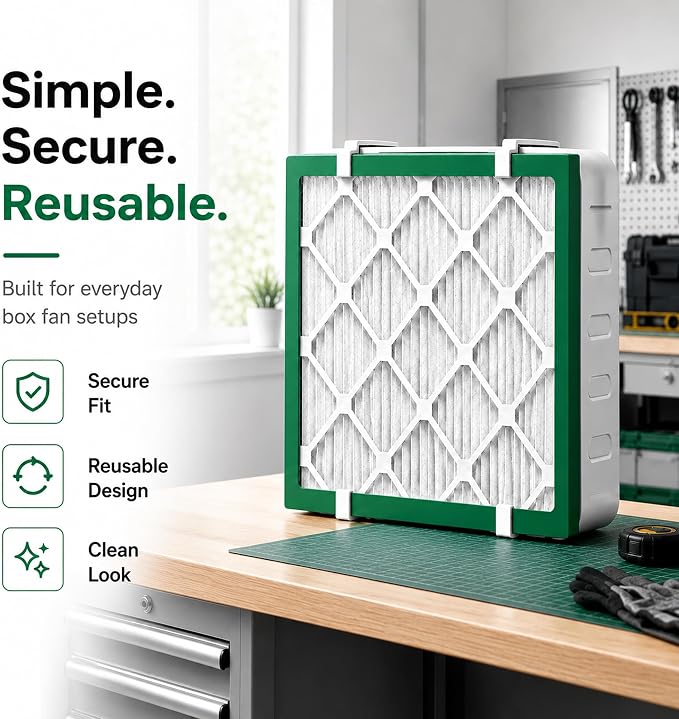 Updated Box Fan Filter Clips for 20 Inch Box Fan, Reusable Air Filter Holder - Image 8