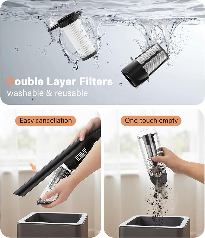 Handheld Vacuum Cordless, 24KPA High Power Car Vacuum - Image 7