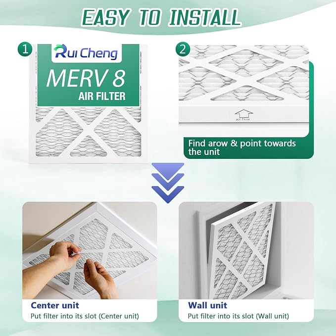 6 Pack Updated 6x6x1Air Filter, pertain Merv 8 HVAC Pleated A/C Furnace Filters - Image 4