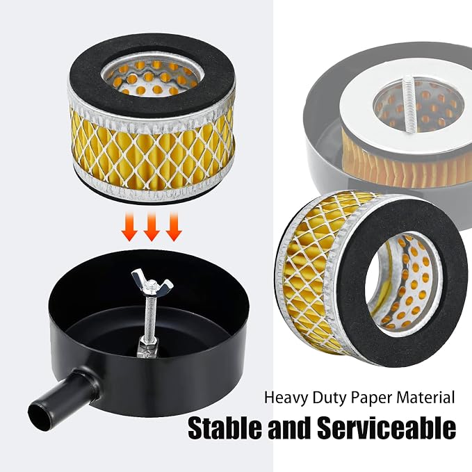 8 Pcs Air Compressor Filter Intake Paper Filter Elements 2.6 x 1.6 Inches - Image 3