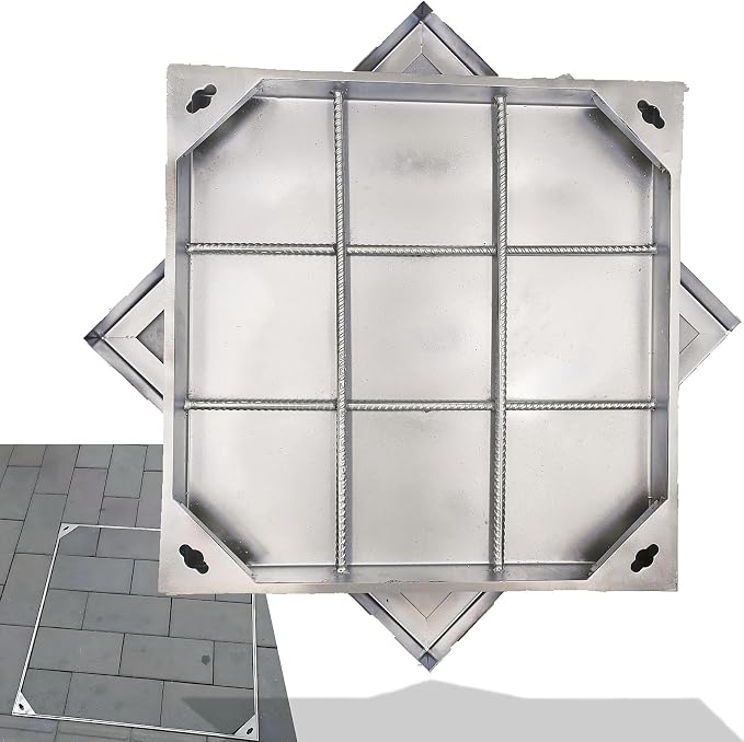28x28 Invisible Stainless Steel Manhole Cover and Frame by MASSLUNTMetalProducts