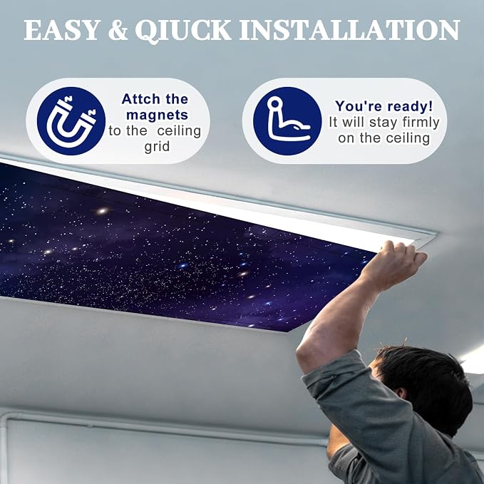 8 Pcs 1 x 4 Feet Fluorescent Lights Covers Magnetic Ceiling Light Cover - Image 5