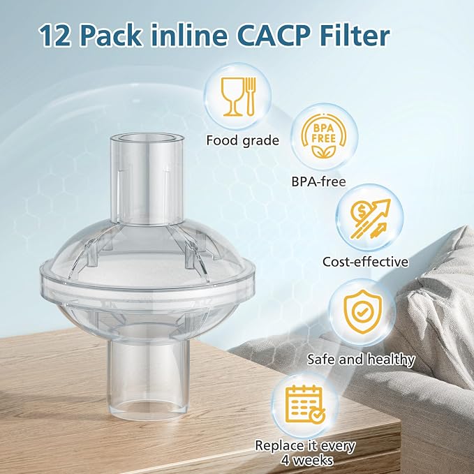 12-pack CPAP Inline Filter, Universal Inline CPAP Filter Compatible - Image 5
