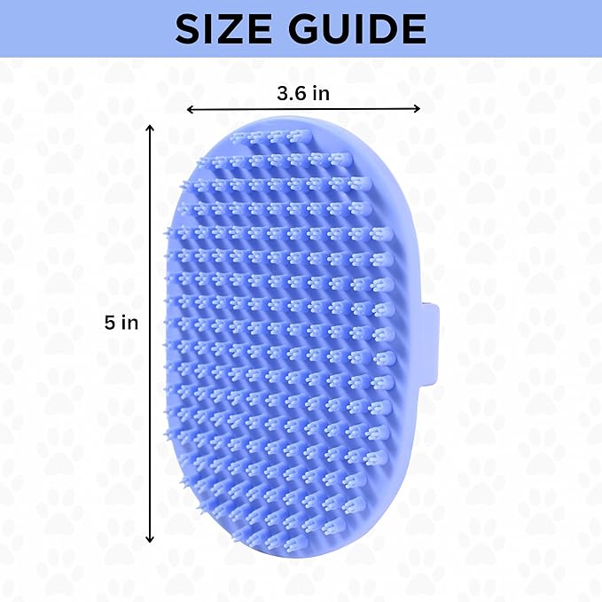 We Love Doodles (Short Pins) Pet Rubber Bath Brush and Dog Shampoo (Bundle) - for Shower Scrubbing & Soothing Massage and Organic Dog Shampoo, Conditioner & Detangler - Made in The USA