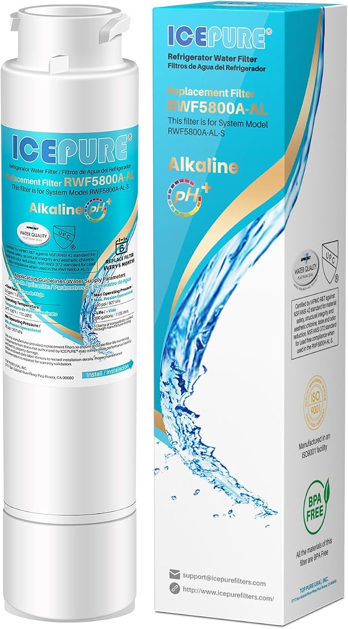 ICEPURE Alkaline RWF5800A-AL Refrigerator Water Filter Replacement by ICEPURE