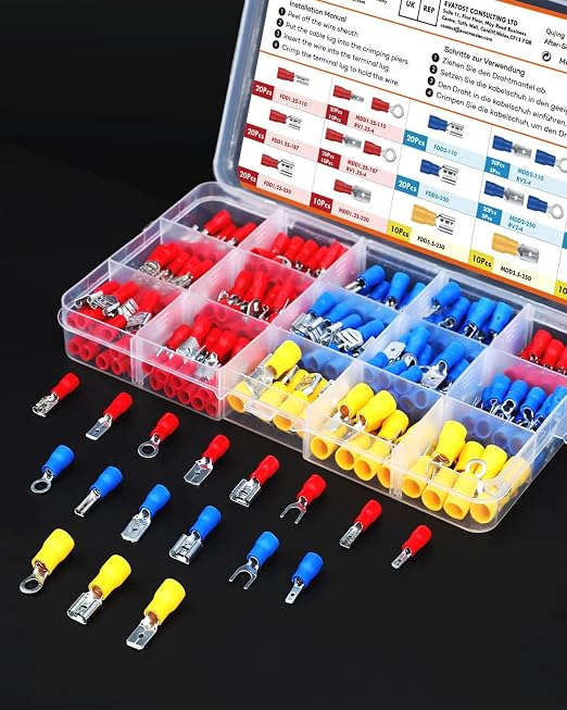 Wire Connectors Kit, Male and Female Spade Connectors, 27 Types Electrical - Image 7