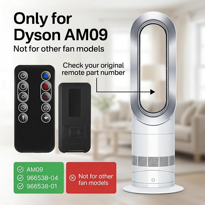 Replacement Remote Control for Dyson AM09 Hot+Cool Fan Heater, Compatible - Image 2