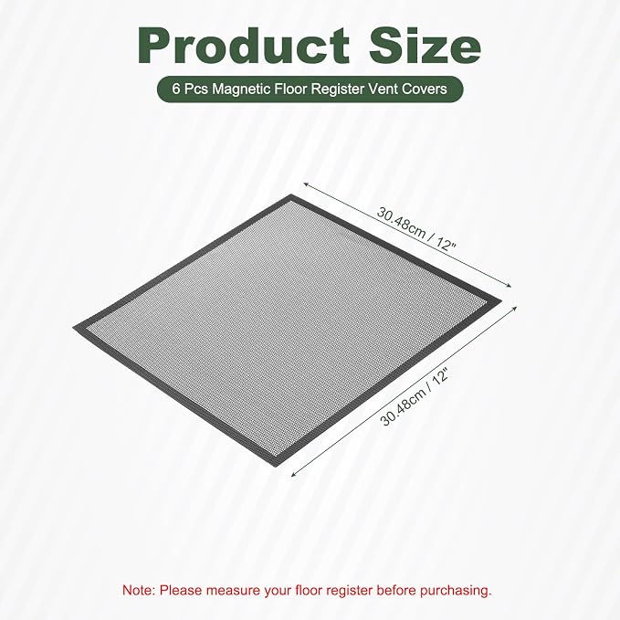 YOKIVE 6 Pcs Magnetic Floor Vent Covers, Floor Register Cover PVC Mesh Air Vent - Image 2