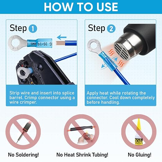 TICONN 330Pcs Heat Shrink Wire Connectors, Waterproof Automotive Marine - Image 7