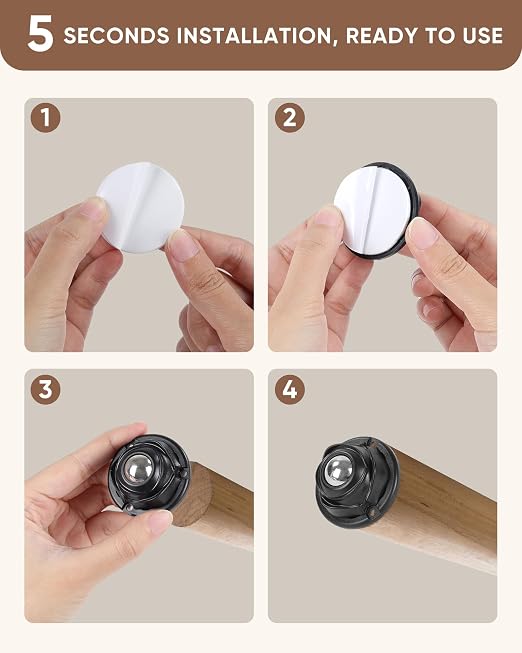 16 Pack Self Adhesive Caster Wheels - Image 5