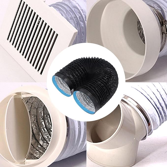 7in 6.56ft Dryer Vent Exhaust Duct Hose, Flexible Aluminum Air Ducting - Image 6
