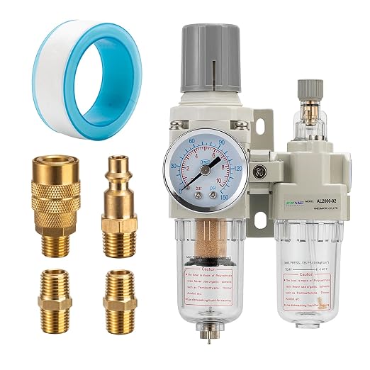 1/4" NPT Compressed Air Filter Regulator Lubricator Combination Water/Oil Trap by Unknown