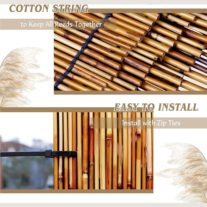 Fence Privacy Screen Natural Reed Fencing Decorative Fence - Image 2