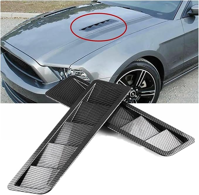 2Pcs Car Hood Vent Trim Louver Air Flow Intake Universal Compatible - Image 2