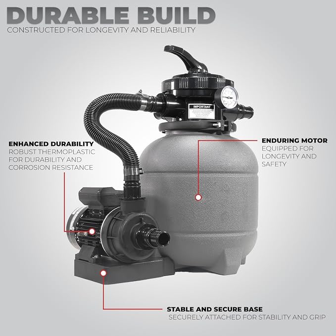 XtremepowerUS 12" Sand Filter for Above-Ground Swimming Pools Max 2, 400GPH - Image 5