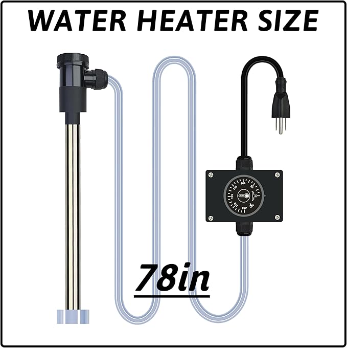 2000W Immersion Water Heater Portable Electric Hot Tub & pool Fully Submersible Water Heater with Temp Control for Bathtub, Bucket, inflatable pool, above ground pool, baptistry & spa tub