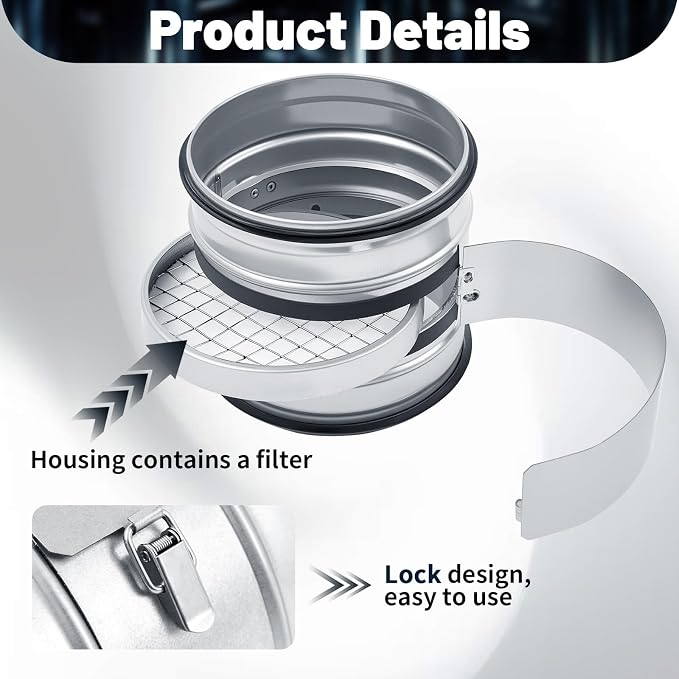 LEIFIDE 6" Inch Inline Round Duct Filter G4 Class Filtration Purifier System - Image 3