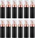 Lil Ray 2 Oz Empty Black Foam Pump Bottle, Foamer Soap Dispenser for Lash Shampoo, Hand Soap, Foaming Cleaner(Rose Gold Pump, 12 PCS)