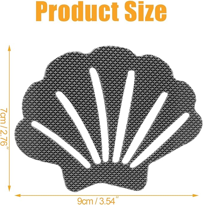 Bathtub Stickers Non Slip, Shell Shaped Tubs Safety Shower Treads, Adhesive Sticker for Bathroom Bathtub, Shower Floor,Grey (12Pcs)