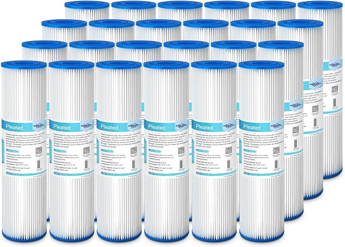 Membrane Solutions 20 Micron Pleated Polyester Sediment Water Filter 10"x2.5" by MembraneSolutions