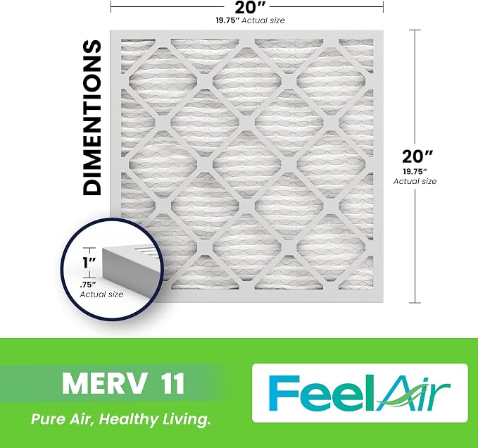 20x20x1 Air Filter – 6 Pack, MERV 11 Pleated HVAC & Furnace Filter, - Image 2