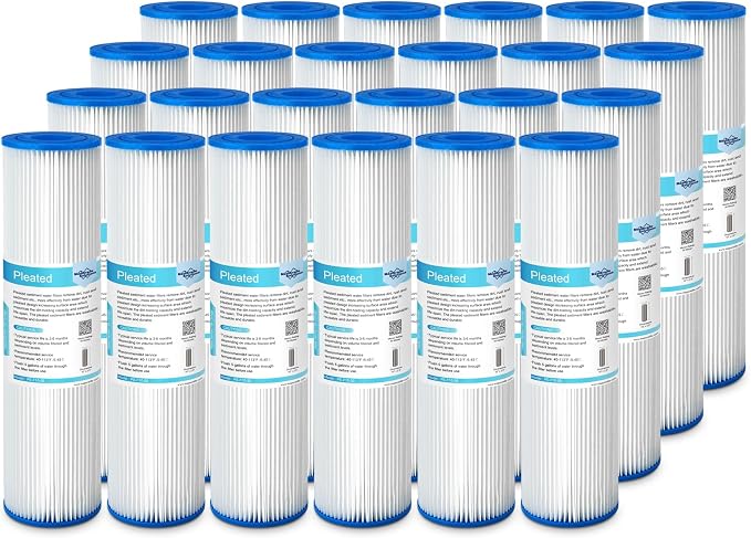 Membrane Solutions 50 Micron Pleated Polyester Sediment Water Filter 10"x2.5" by MembraneSolutions