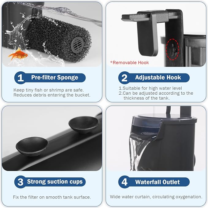 Turtle Tank Filter Aquarium Internal Filter - Image 5