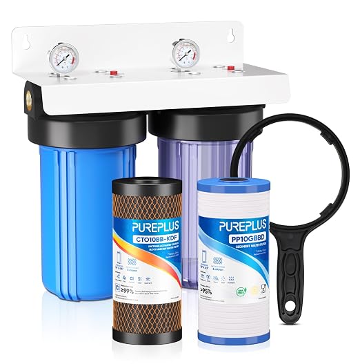 PUREPLUS 2-Stage Whole House Water Filtration System, Heavy Metals & Rust by PUREPLUS