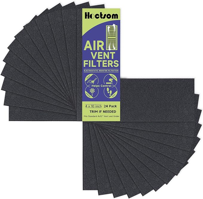 24-Pack Air Vent Filter 4 x 10 Inch Activated Charcoal, Air Vent Floor Heater by BeautyyourHome