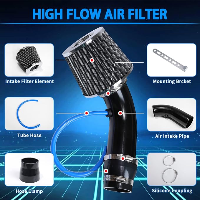 3 Inch Universal Cold Air Intake Filter Kit - Image 2