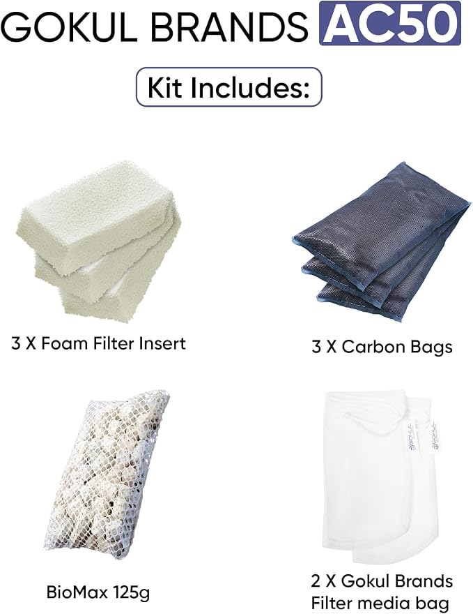 AquaClear 50 HOB Maintenance & Replacement Filter Media Kit, Including Gokul - Image 2