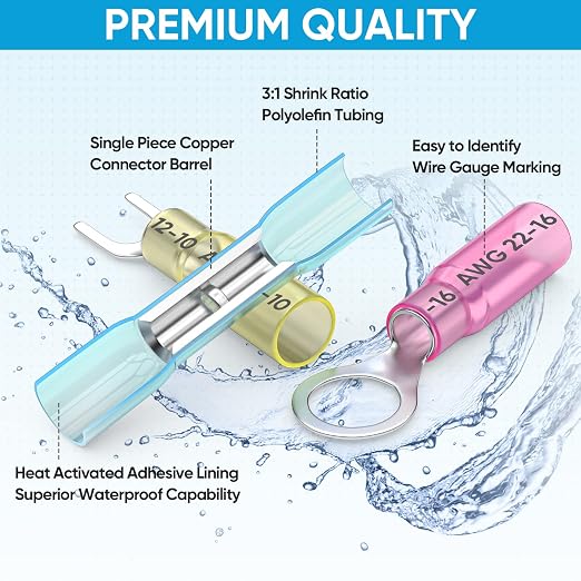 TICONN 250Pcs Heat Shrink Wire Connectors, Waterproof Automotive Marine - Image 3