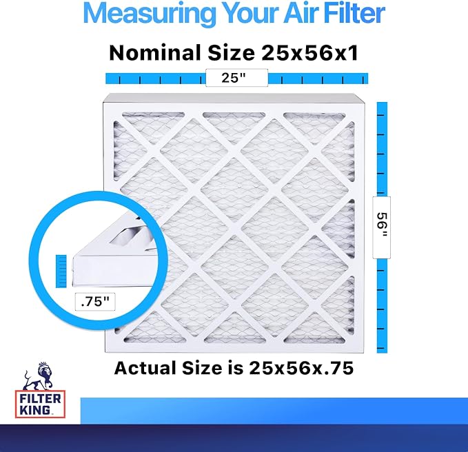 Filter King 25x56x1 Air Filter | 4-PACK | MERV 8 HVAC Pleated A/C Furnace - Image 2