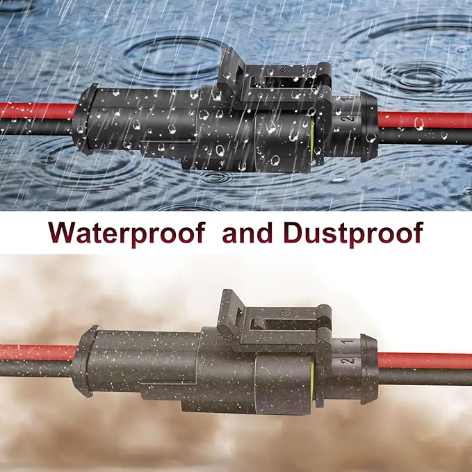 5Pcs Car Waterproof Electrical Connector, 2 Pin Connector, 16 AWG 2 Wire - Image 4