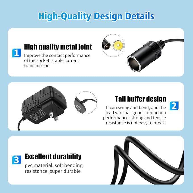 110v to 12v converter, Car Cigarette Lighter Adapter - Image 4