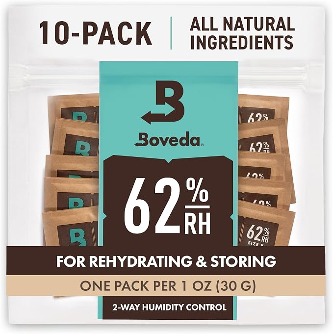 Boveda 62% RH Size 8-10 Pack Two-Way Humidity Control Packs by Boveda