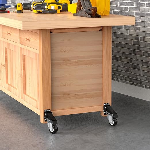 SOLEJAZZ Workbench Casters Wheels 660Lbs Retractable Casters Set of 4 Heavy - Image 6