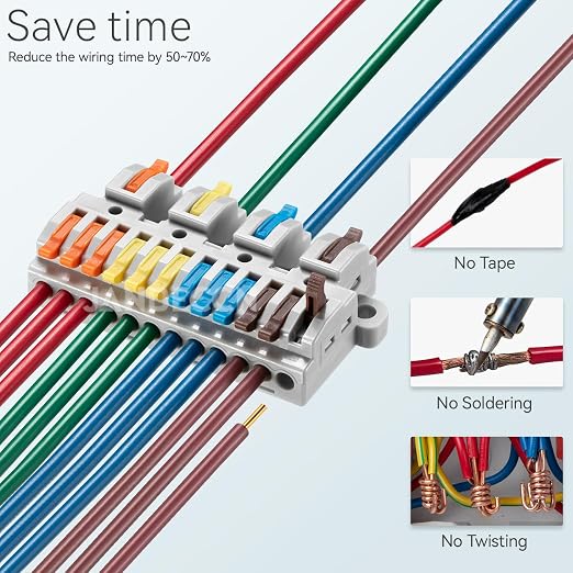 4pcs DIN Rail Terminal Blocks, DIY Splicing Wire Connectors - Image 2