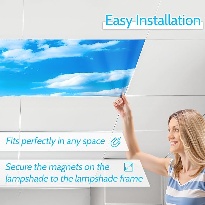 Sky Theme Magnetic Light Covers 8-Pack – Soft Sky Cloud Ceiling Light Filters - Image 4