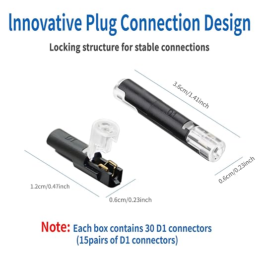 Single Wire Plug-in Connector, 30 Pack, 18-22 AWG, - Image 4