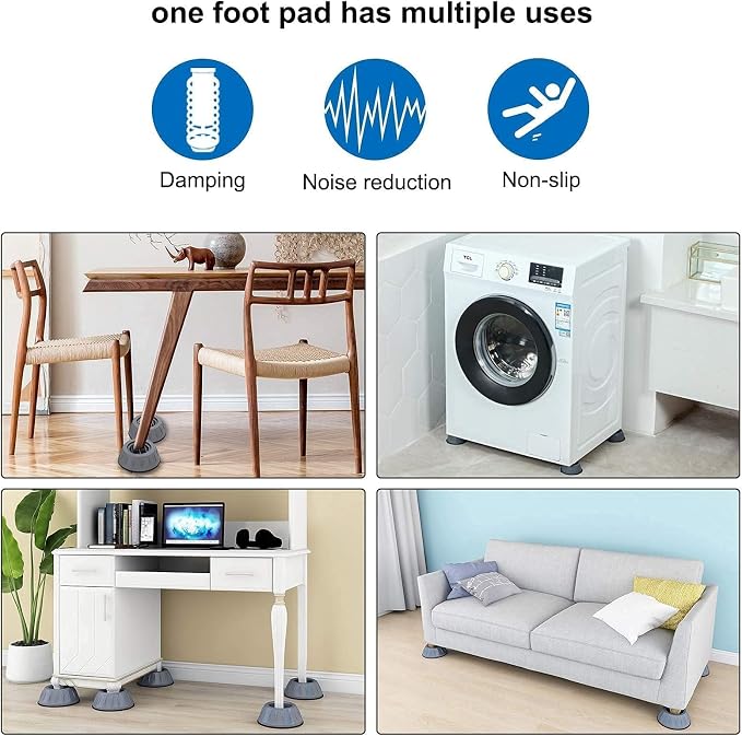 Dadop 4Pcs Anti Vibration Pads for Washing Machine and Dryer Shock and Noise - Image 7