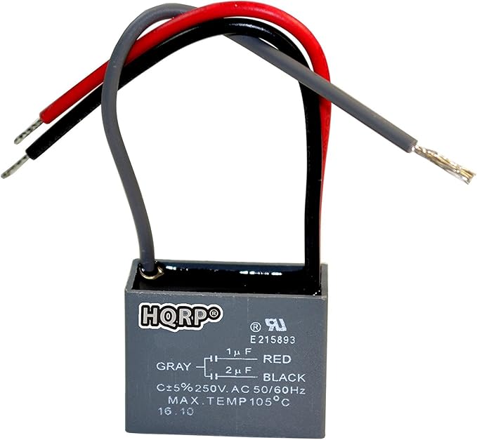 HQRP Ceiling Fan Capacitor CBB61 1uf+2uf 3-Wire UL Listed by HQRP