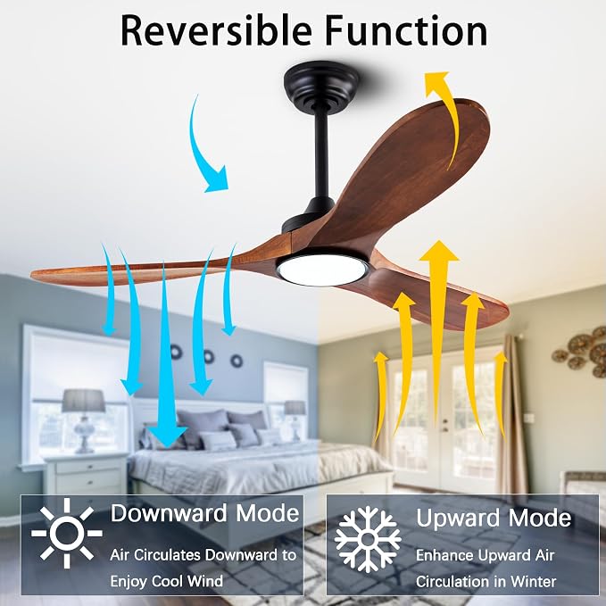QUTWOB 42" Wood Ceiling Fans - Image 4